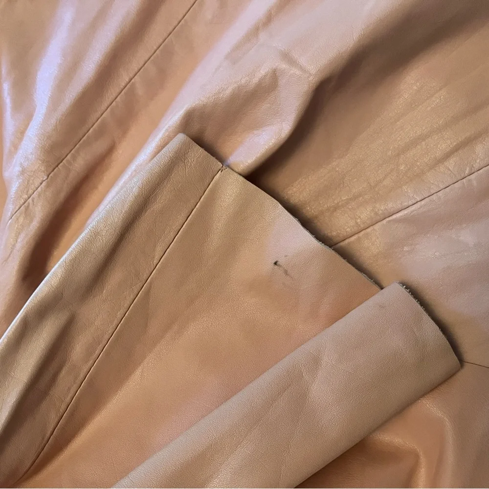 Vintage leather 3/4 circle skirt full peach 80s COMINT Made in Argentina - Picture 5 of 9